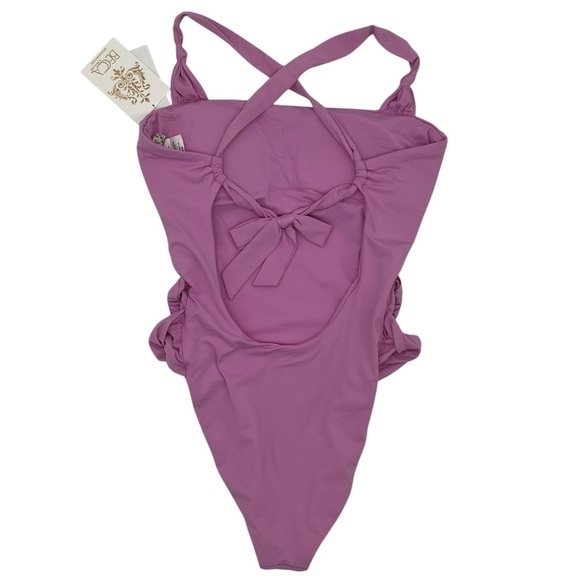 BECCA Women’s Solid Pink Nylon One-Piece Swimsuit – Medium - Picture 4 of 9